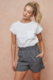 Paperbag Shorts with Stitched Pockets