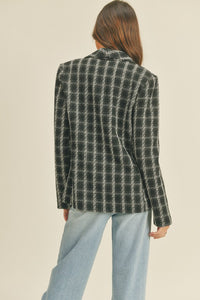 Textured Plaid Blazer