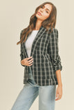 Textured Plaid Blazer