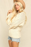 Open Weave Ribbed Sweater
