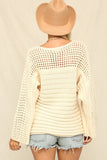 Open Weave Ribbed Sweater