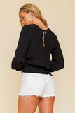Surplice Bubble Sleeve Top