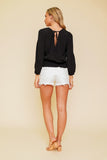 Surplice Bubble Sleeve Top