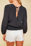 Surplice Bubble Sleeve Top