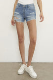 Ripped Raw Hem Denim Short