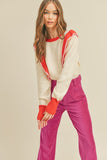 Ruffle Front Knit Pullover