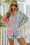 Contrast Flannel Top