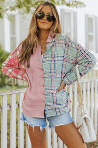 Contrast Flannel Top