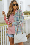 Contrast Flannel Top