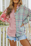 Contrast Flannel Top