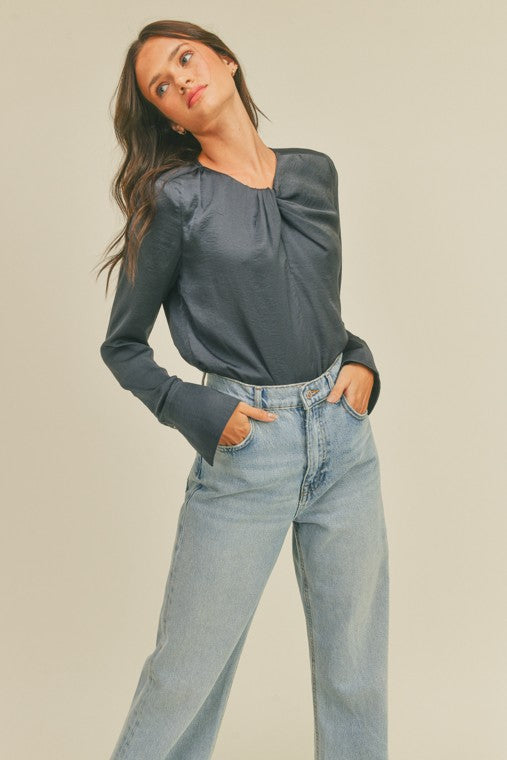 Cuff Sleeve Blouse