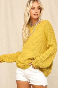 Crochet Textured Knit Sweater