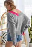 Color Block V-Neck Sweater