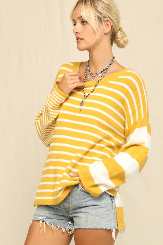 Relaxed Fit Contrast Sweater