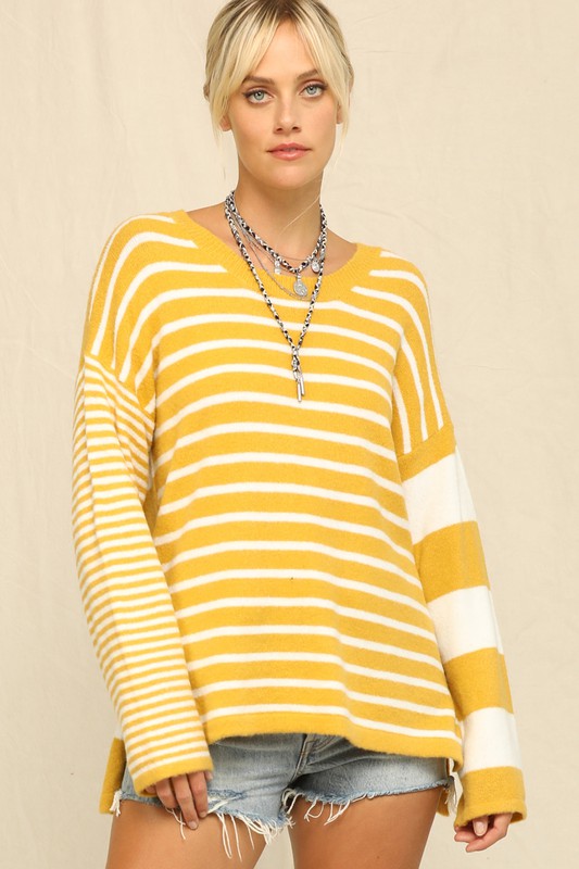 Relaxed Fit Contrast Sweater