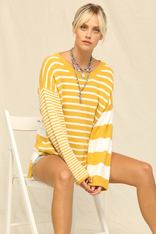 Relaxed Fit Contrast Sweater