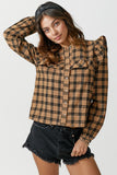 Ruffle Detail Flannel Shirt