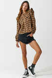 Ruffle Detail Flannel Shirt