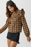 Ruffle Detail Flannel Shirt