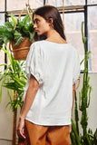 Puff Sleeve Woven Top