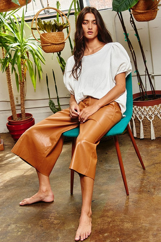 Puff Sleeve Woven Top