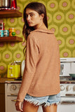 Washed Solid Textured Knit Shirt