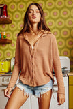 Washed Solid Textured Knit Shirt
