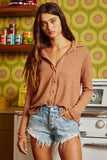 Washed Solid Textured Knit Shirt