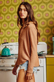 Washed Solid Textured Knit Shirt