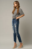 Distressed Slim Girlfriend Jeans