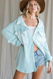 Vintage Wash Waffle Knit Shacket