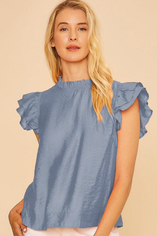 Frill and Ruffle Woven Top