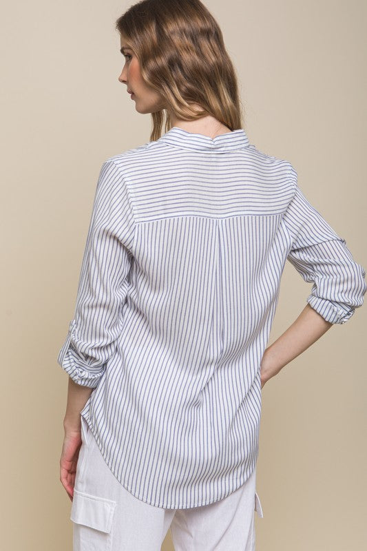 Woven Yard Striped Long Sleeve