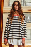 Stripe Print Sweatshirt Top