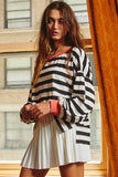 Stripe Print Sweatshirt Top