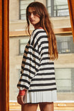 Stripe Print Sweatshirt Top