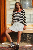 Stripe Print Sweatshirt Top