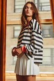 Stripe Print Sweatshirt Top