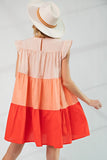 Popline Tiered Colorblock Dress