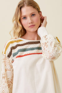 Crochet Lace Mixed Top