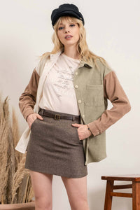 Colorblock Corduroy Jacket