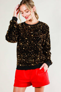 Long Sleeve Sequin Pullover