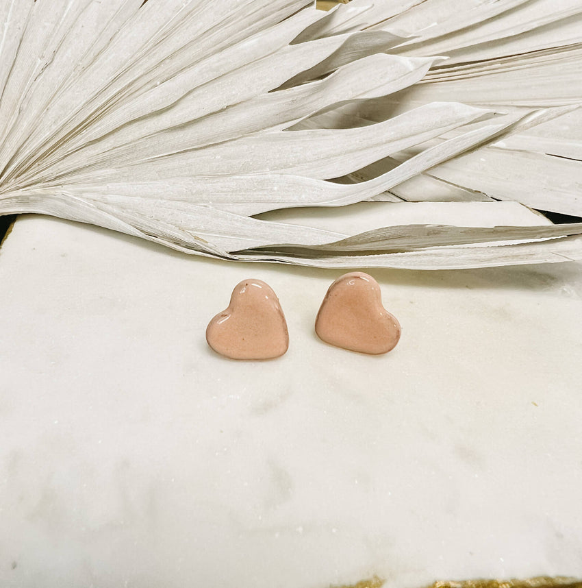 Heart Studs (Blush)