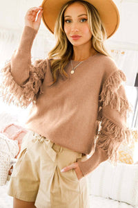 Fringe Sleeve Sweater