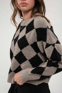 Harlequin Crew Knit Sweater