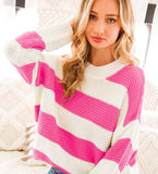 Round Neck Striped Sweater