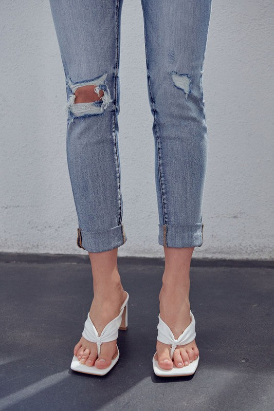Mid Rise Girlfriend Jeans