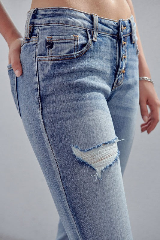 Mid Rise Girlfriend Jeans