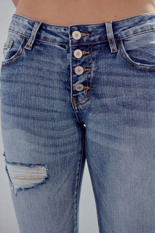 Mid Rise Girlfriend Jeans