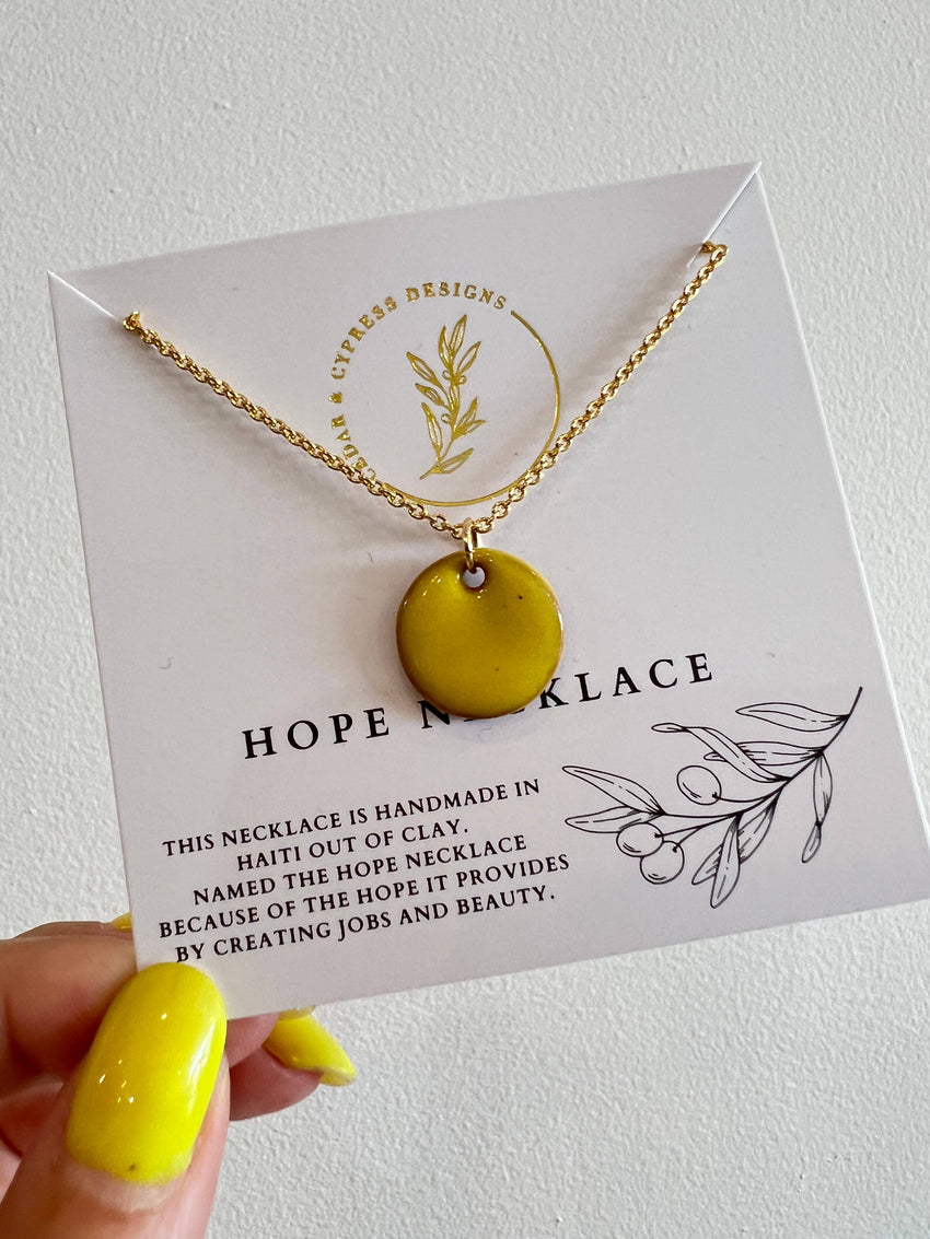 Hope Necklace - Yellow Ceramic Necklace